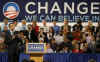 Barack Obama on the campaign trail on April 9, 2008 at a Town Hall Meeting in Malvern, PA.