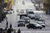 President-elect Barack Obama's motorcade enroute to the White House to meet President George W. Bush on November 10, 2008.