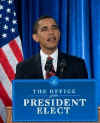 President-elect Barack Obama announces his Economic Policy Team at a press conference in Chicago on November 24, 2008.