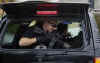 US Secret Service Counter Assault Team shown in the back of Obama's SUV motorcade. Security is escorting Obama to Chicago's FBI Building for meetings on November 6, 2008.