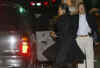 Barack Obama enters car after dinner at Chicago's Spiaggia Restaurant on November 8, 2008.