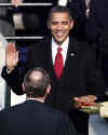 Chief Justice John Roberts Jr. swears in Barack Obama as the 44th President of the United States.