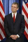 Barack Obama announces Senate Majority Leader Tom Daschle as nominee for chief of the Department of Health and Human Resources at a Chicago press conference on December 11, 2008.