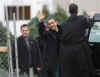 Barack Obama and his two daughters shop for a Christmas tree in Chicago under heavy Secret Service protection on December 14, 2008.