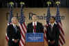 Barack Obama announces Arne Duncan as nominee for Education Secretary at a press conference at the Dodge Renaissance Academy in Chicago on December 16, 2008.