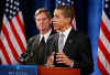 Barack Obama selects Iowa Governor Tom Vilsack as nominee for Secretary of Agriculture at Chicago Press Conference on December 17, 2008.