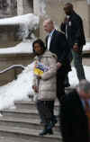 Michelle Obama leaves the University of Chicago Laboratory Schools after attending a school party for her two daughter's last day at school.