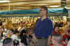 On December 25th Barack Obama pays a surprise visit to the Kailua Marine Corps Base during Christmas dinner.