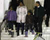 Barack, Michelle, Malia, Sasha Obama leave the Lincoln Memorial with Secret Service agents after a private tour.