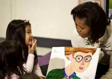 First Lady Michelle Obama visited Mary's Center and the Community Health Center in Washington where the First Lady spoke with high school students and read to elementary children.