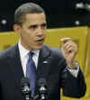 President Barack Obama meets with the CEO of Caterpillar and speaks to the employees of the Caterpillar plant in East Peoria on February 12, 2009.