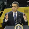 President Barack Obama meets with the CEO of Caterpillar and speaks to the employees of the Caterpillar plant in East Peoria on February 12, 2009.