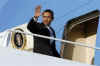 The Obama family departs Andrews Air Force Base for a trip on Air Force One to Chicago. The Obama family is returning to Obama's Chicago home for the President's Day weekend.