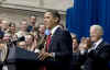 President Obama and Vice President Biden speak at the Denver Museum of Science and Nature before signing stimulus bill.