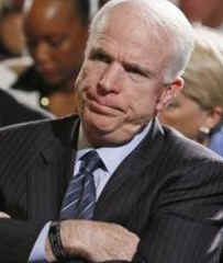 President Barack Obama speaks to US Senators and other government officials at the Fiscal Responsibility Summit in the East Room of the White House. Senator John McCain (photo) was one of the attendees who asked questions after Obama's remarks on February 23, 2009.