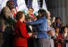 First Lady Michelle Obama meets with employees of the Environmental Protection Agency (EPA) at the Mellon Center in Washington, DC on February 26, 2009.