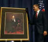 President Obama also unveiled a portrait of President Abraham Lincoln to dedicate the opening of Abraham Lincoln Hall at the university on March 12, 2009.
