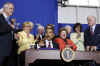 President Obama and Senator Kennedy at the SEED Public Charter School to sign the Edward M. Kennedy Serve America Act.