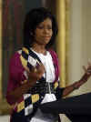 First Lady Michelle Obama speaks to the children of White House staffers at the Take Your Kids To Work Day in the East Room of the White House on April 23, 2009.