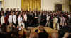 President Barack Obama meets with the NCAA National Football Champion Florida Gators in the East Room of the White House.