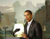 President Barack Obama remarks on higher education in the Diplomatic Reception Room of the White House on April 24, 2009.