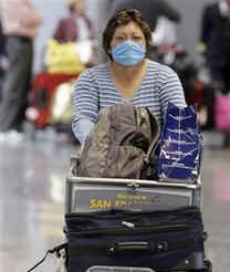 Passenger from Mexico City arrives in San Francisco on April 27, 2009.