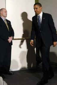 President Barack Obama arrives at the National Academy of Sciences in Washington, DC.