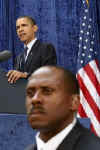 President Obama speaks to FBI employees at FBI Headquarters in Washington, DC on April 28, 2009. 