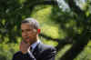 President Barack Obama at Teacher of the Year ceremony with Award Winner Anthony Mullen in the Rose Garden of the White House on April 28, 2009.