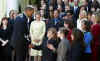 President Barack Obama speaks at a Teacher of the Year ceremony in the Rose Garden of the White House on April 28, 2009.