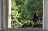 President Barack Obama after speaking at a Teacher of the Year ceremony in the Rose Garden of the White House on April 28, 2009.