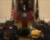 President Barack Obama speaks at a prime time press conference on the 100th day anniversary of his presidency on April 29, 2009.