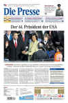 President Barack Obama dominates international newspaper front pages with headlines of Barack Obama's presidential inauguration on January 20, 2009.