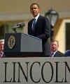 Barack Obama delivers remarks at the opening of the Lincoln Presidential Museum and library, in Springfield, Illinois on April 20, 2005. Barack Obama - Important speeches and major remarks. Eleven significant Barack Obama speeches from October 2002 - November 2008. Obama speech pages include complete speech remarks, text, and transcripts - plus speech photos and images of Barack Obama.