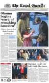 President Barack Obama dominates international newspaper front pages with headlines of Barack Obama's presidential inauguration on January 20, 2009.