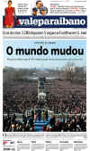 President Barack Obama dominates international newspaper front pages with headlines of Barack Obama's presidential inauguration on January 20, 2009.