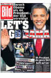 President Barack Obama dominates international newspaper front pages with headlines of Barack Obama's presidential inauguration on January 20, 2009.