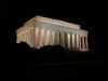 Night view of the Lincoln Memorial. President Barack Obama has visited the Lincoln Memorial often - recognizing the significance of Lincoln's presidency to the course of US history. The five-line inscription etched into the Lincoln Memorial wall reads: IN THIS TEMPLE - AS IN THE HEARTS OF THE PEOPLE - FORM WHOM SAVED THE UNION - THE MEMORY OF ABRAHAM LINCOLN - IS ENSHRINED FOREVER.