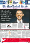 President Barack Obama dominates international newspaper front pages with headlines of Barack Obama's presidential inauguration on January 20, 2009.