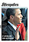 President Barack Obama dominates international newspaper front pages with headlines of Barack Obama's presidential inauguration on January 20, 2009.