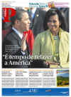 President Barack Obama dominates international newspaper front pages with headlines of Barack Obama's presidential inauguration on January 20, 2009.