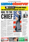 President Barack Obama dominates international newspaper front pages with headlines of Barack Obama's presidential inauguration on January 20, 2009.