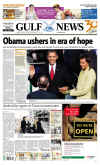 President Barack Obama dominates international newspaper front pages with headlines of Barack Obama's presidential inauguration on January 20, 2009.